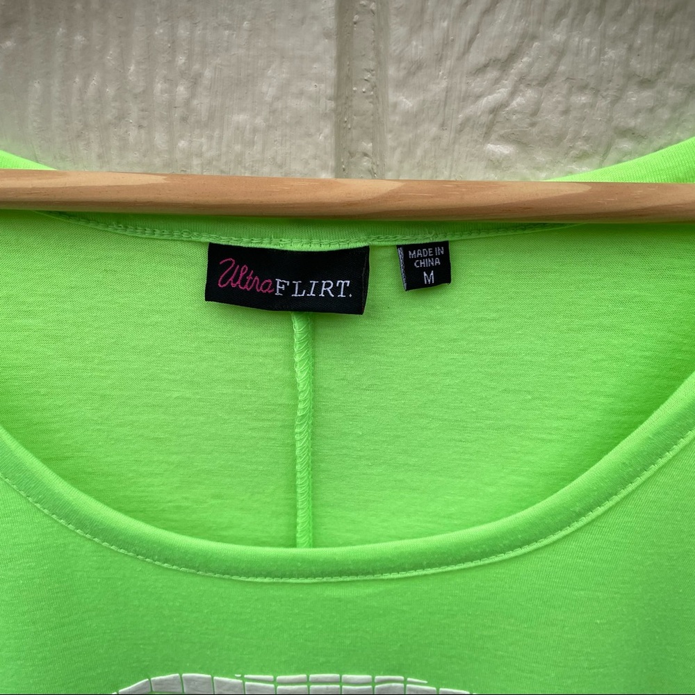 Ultra Flirt | Vintage Neon Green Skull Graphic Loose Top - Picture 6 of 8